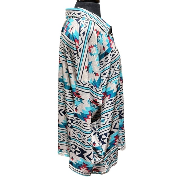 NWT Southern Stitch Plus Size Aztec Zip Collared Western Top XXL - Picture 2 of 7